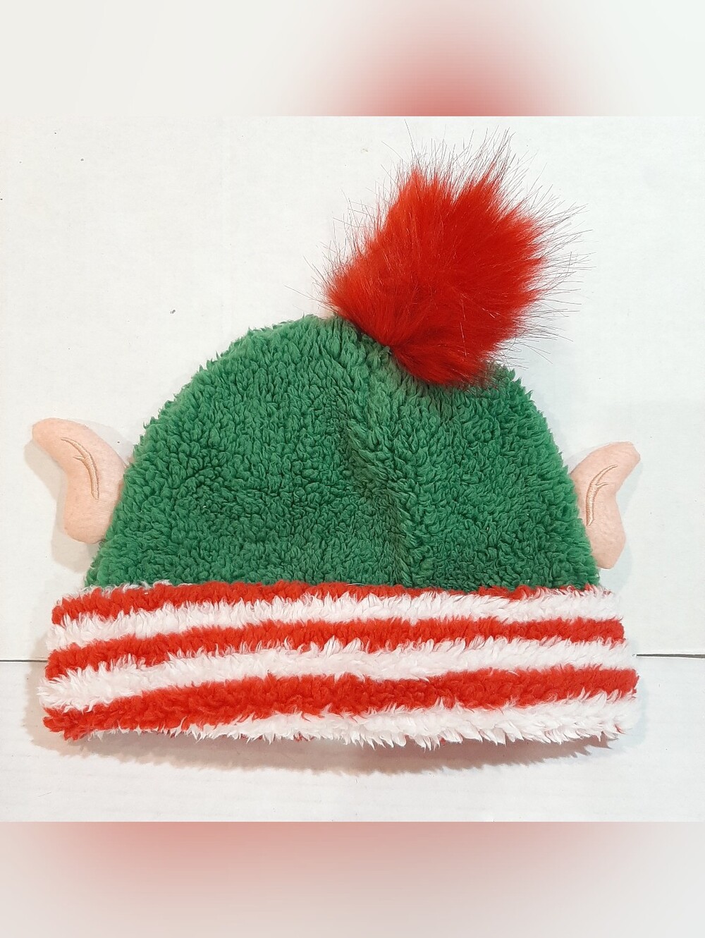Holiday Time Christmas Elf Ears Sherpa Fleece Beanie Hat One Size